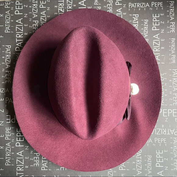 Patrizia Pepe wide brimmed purple felt hat, 100% wool (size small) - Picture 3 of 6